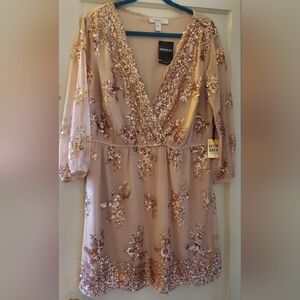 Women's Gold Dress 2X NEW